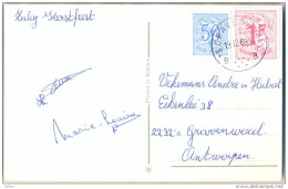 4Cp-270: Nieuwjaarskaartje Met N° 854 + 1027B:  B 's GRAVENWEZEL B  1969 > 's Gravenwezel - 1951-1975 Heraldischer Löwe (Lion Héraldique)