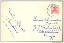 4Cp-268: Nieuwjaarskaartje Met N° 851: A IZEGEM A  1954 > St Michiels Brugge - 1951-1975 Heraldischer Löwe (Lion Héraldique)