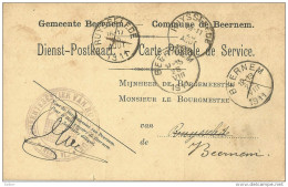 _5pk-190: DIENST-POSTKAART: BEERNEM (type E18)> - Franquicia