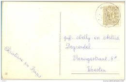 4Za947 :nieuwjaarskaartje Met  N° 853: * WOESTEN *  1963... Sterstempel > Woesten - 1951-1975 Heraldischer Löwe (Lion Héraldique)