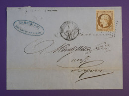 BZ0  FRANCE  BELLE LETTRE    1856 BOULOGNE   A  L YON  + NAPOLEON 40C +AFF. INTERESSANT + - 1849-1876: Periodo Classico