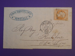 BZ0  FRANCE  BELLE LETTRE  1863 BORDEAUX    A   ROCHEFORT   + NAPOLEON 40C +AFF. INTERESSANT + - 1849-1876: Klassieke Periode