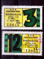 Austria 1961 - 1962 ⁕ Schülerkarte / Student Card / Verkehrsbetriebe ⁕ 2v Used - Europe