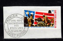 Saint Pierre & Miquelon -  1976 USA Independence - Stamp On Cut-out (e-263) - Oblitérés