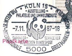 957  WWF, Ours Panda: Oblit. Temporaire D'Allemagne, 1987 - Panda Bear, WWF Sp. Cancel From Cologne - Lettres & Documents