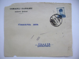 Osmanli Bankasi (Ottoman Bank) Ankara Subesi 1947, K. Ataturk General 20 K., Front Side From Cover Only - Czechoslovakia - Briefe U. Dokumente