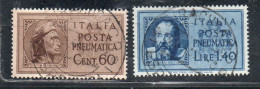 ITALY KINGDOM ITALIA REGNO 1945 LUOGOTENENZA PNEUMATICA SERIE COMPLETA COMPLETE SET USATA USED OBLITERE' - Afgestempeld