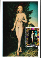 Yémen Du Nord 1970 Michel 1097 Sur CM. Peinture, Lucas Cranach. Vénus Dans Un Paysage (1529). Femme à Poil Sans Burqa - Desnudos