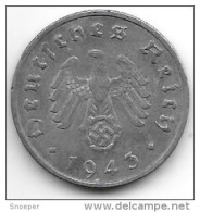 *third Reich 10 Pfennig 1943  F Km 101    Xf + Catalog Val 20,00$ - 10 Reichspfennig