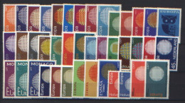 Europa CEPT 1970 Annata Completa + Foglietti / Complete Year Set + S/S **/MNH VF - Annate Complete