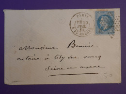 BZ0  FRANCE  BELLE LETTRE  1861   ETOILE DE PARIS N° 22 SUR  NAPOLEON N°21  A  LISY S OURCQ  + + - 1849-1876: Klassik