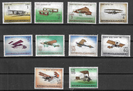 SAN MARINO - 1962 - AEREI - STORIA DELL'AVIAZIONE -SERIE 10 VALORI - NUOVA MH* (YVERT 542\51 - MICHEL 719\28 - SS 587\96 - Neufs