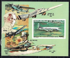 Djibouti Space 1983 50th Anniversary Of Air France. Rocket Plane Rak Of Baron Von Opel.  IMPERF - Djibouti (1977-...)