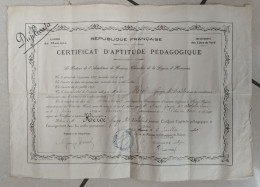 Certificat D'Aptitude Pédagogique Académie De Rennes Département Des Côtes-du-Nord à St-Brieux En 1920 - Diplômes & Bulletins Scolaires