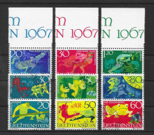 Liechtenstein 1967-69 Sagen 3 Kpl. Sätze Gestempelt - Used Stamps