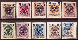 Svezia 1916 Unif.87/96 */MH VF/F - Ungebraucht