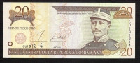 DOMINICAN  REPUBLIC  P169a  20  PESOS  2001   UNC. - Dominicaanse Republiek