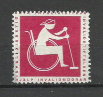 FINLAND Invalidenhilfe Help For Disabled Invalids Propaganda Charity Poster Stamp (*) - Erinnophilie