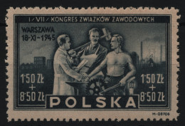 Polen 1945 - Mi-Nr. 413 ** - MNH - Gewerkschaftskongreß - Neufs