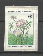 FINLAND FINNLAND Charity For War Invalids Kriegsinvalidenhilfe WWII Spendemarke Propaganda Vignette (*) Flowers - Erinnophilie