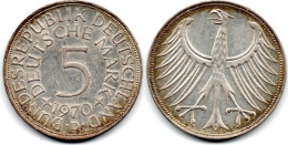 MA 29236 / Allemagne - Deutschland - Germany 5 Mark 1970 D SUP - 5 Mark