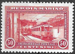 SAN MARINO - 1932 -  FERROVIA RIMINI S.MARINO -  C. 50 - NUOVO MNH** (YVERT 165 - MICHEL 181 - SS 165) - Neufs