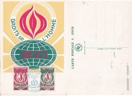 France Service  De 1957-58  YT 17-18 Sur Carte 1er Jour - Andere & Zonder Classificatie