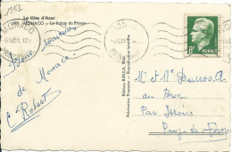 MONACO CARTE 8F MONACO POUR LE BROC ( PUY DE DOME ) DE 1951 LETTRE COVER - Storia Postale