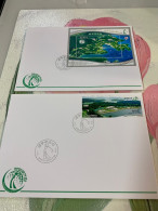 Korea Stamp 2021 Golf FDC Map Landscape Sports - Golf