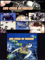 Palau - 2004 - Life Cycle Of Sea Turtle - Mint Stamp Sheetlet + Souvenir Sheet - Palau
