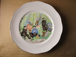 Assiette Plate Animée - La Cueillette Du Houblon - Porcelaine De Limoges France - Kanterbrau - La Bière De Maître Kanter - Teller