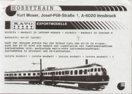 Catalogue HOBBYTRAIN 1987 KATO Exportmodelle Spur N 1:160 - German