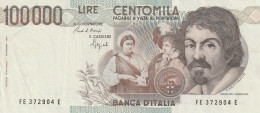 BANCONOTA ITALIA LIRE 100000 CARAVAGGIO AUNC (ZP920 - 100.000 Lire
