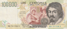 BANCONOTA ITALIA LIRE 100000 CARAVAGGIO FAZIO EF (ZP919 - 100.000 Lire