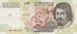 BANCONOTA ITALIA LIRE 100000 CARAVAGGIO FAZIO EF (ZP922 - 100000 Liras