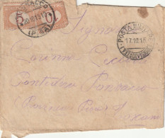 LETTERA 1915 SEGNATASSE 5+10 POSTA MILITARE VII DIVISIONE TIMBRO ARRIVO PONSACCO PISA (ZP3302 - Impuestos