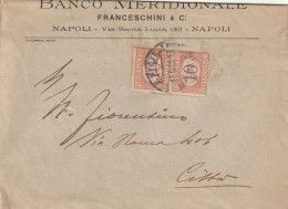 LETTERA PRIMI 900 BANCO MERIDIONALE 2X10 SEGNATASSE (ZP3294 - Segnatasse