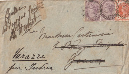 LETTERA REGNO UNITO 1886 1+1+0,5 TIMBRO ARRIVO VARAZZE GENOVA (ZP2753 - Storia Postale