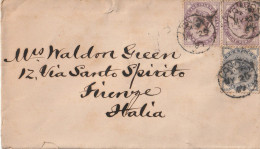 LETTERA 1887 REGNO UNITO 1+1+1/2 TIMBRO LONDON ARRIVO FIRENZE (ZP2748 - Storia Postale