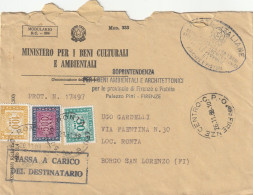 LETTERA 1888 SEGNATASSE 50+100+500 MINISTERO BENI CULTURALI (ZP2707 - Postage Due