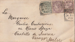 LETTERA REGNO UNITO 1884 1+1+0,5 TIMBRO LIVERPOOL ARRIVO VARAZZE (ZP2754 - Storia Postale