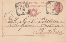 INTERO POSTALE 1899 C.10 TIMBRO 1900 LIVORNO (ZP1923 - Entiers Postaux