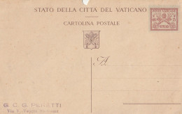 INTERO POSTALE VATICANO NUOVO C.75 1934 -PICCOLO STRAPPO IN ALTO (ZP1727 - Enteros Postales