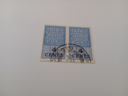 COPPIA MARCA DA BOLLO ERITREA INLAND REVENUE - 4 CENTS - Eritrée