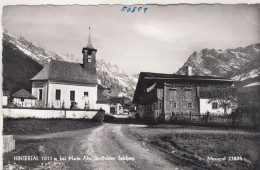 E1069) HINTERTAL Bei Maria Alm Saalfelden - Straße Mit Kirche Links Und Haus Detail Rechts - Alt ! - Saalfelden