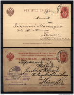 Russia 1901/03 2 Postal Cards VF/F - Storia Postale