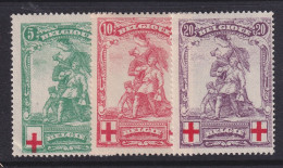 Belgium, Scott B28-B30, MHR - 1914-1915 Rotes Kreuz