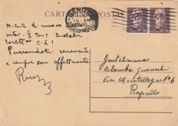 INTERO POSTALE 1946 C.50+50 GEMELLI TIMBRO GENOVA (ZP4276 - Andere & Zonder Classificatie