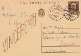 INTERO POSTALE 1943 RSI VINCEREMO TIMBRO S.TERENZO LA SPEZIA (ZP4181 - Entero Postal