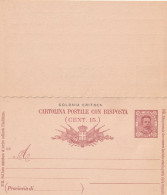 INTERO POSTALE NUOVO 1892 C.7,5+7,5 COLONIA ERITREA (ZP3774 - Erythrée